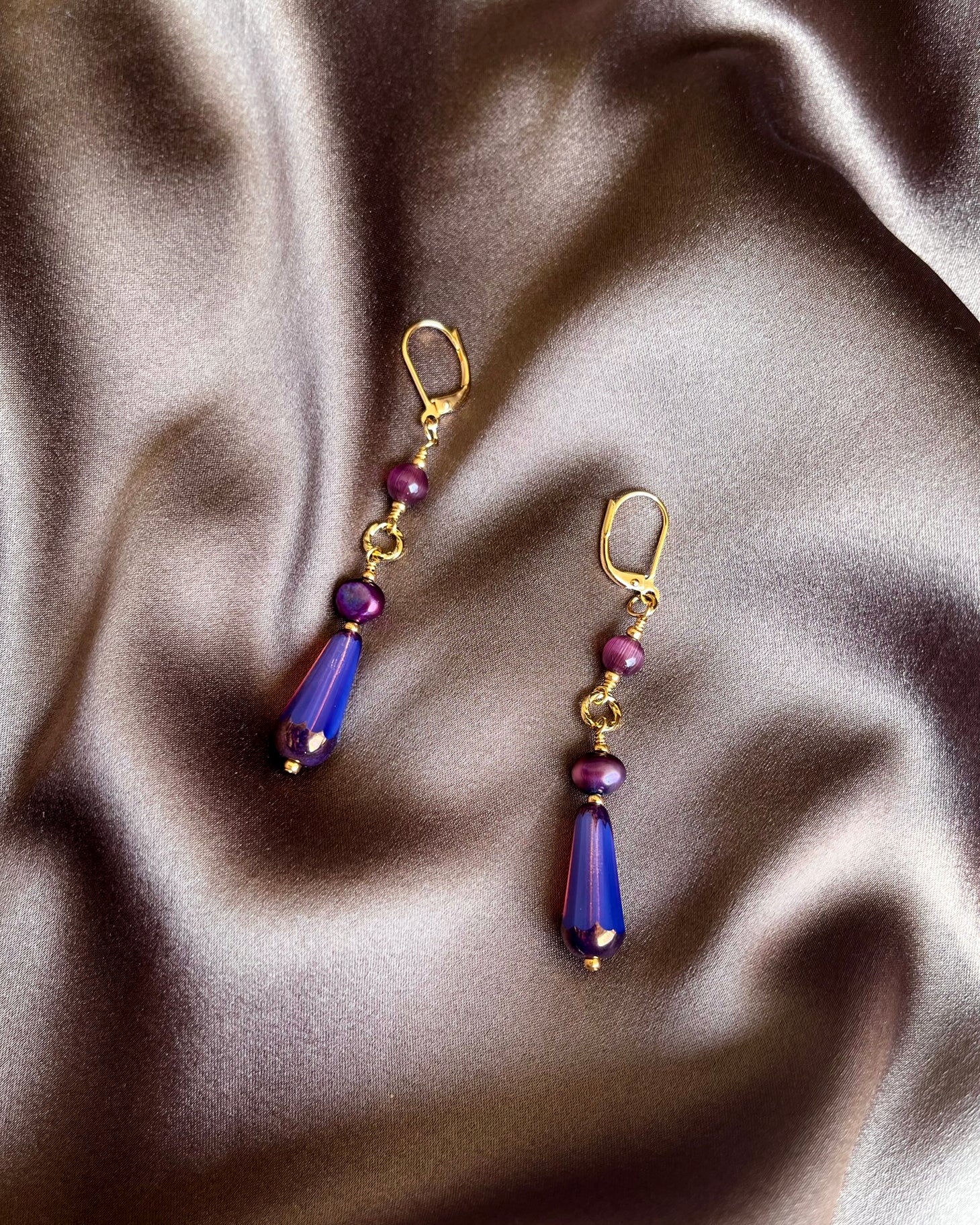 Droplet Earrings - Plum
