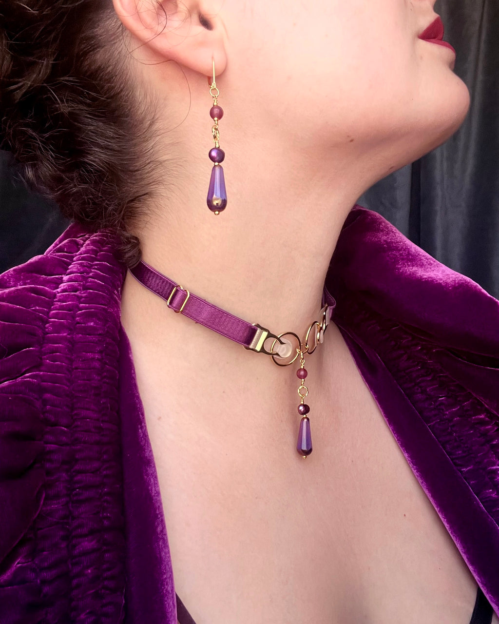Droplet Earrings - Plum