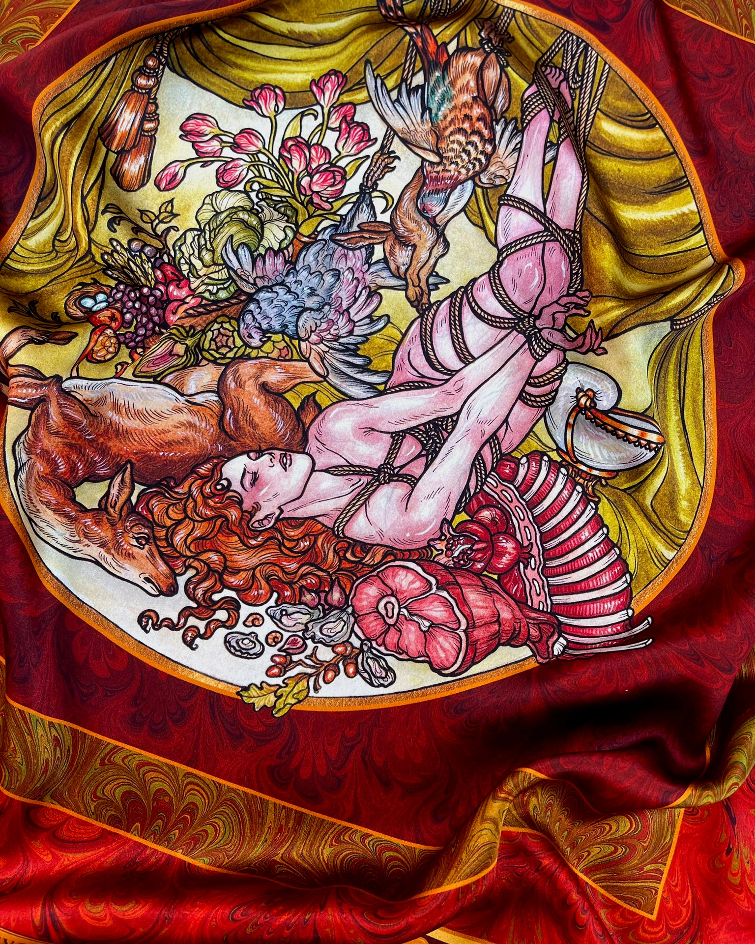 Hunter's Feast - 90cm Silk Scarf